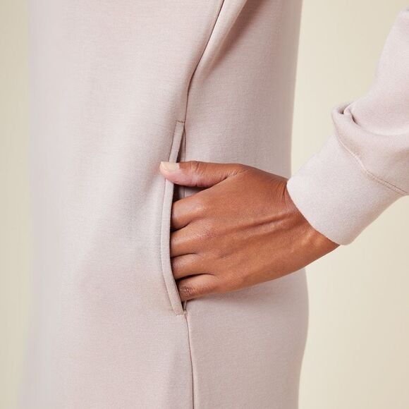 Softies Dreamtech Quarter Zip Tunic Lounge Dress Long Sleeve Coco Size XL - Picture 2 of 9